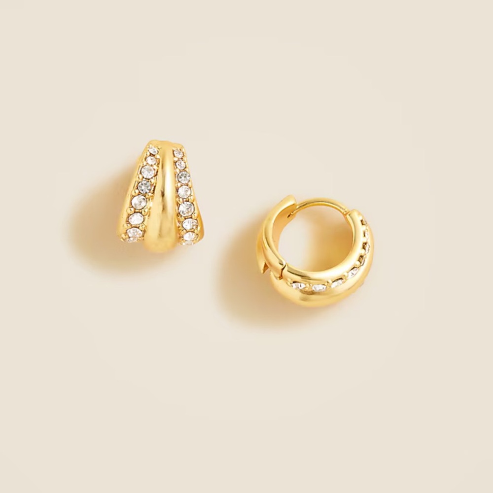 J.Crew Pavé crystal hoop earrings